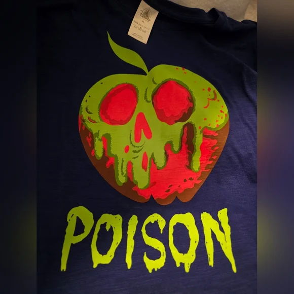 NWOT Disney Parks Poison Navy Blue T-Shirt NWOT Sz XL Women - Picture 2 of 3